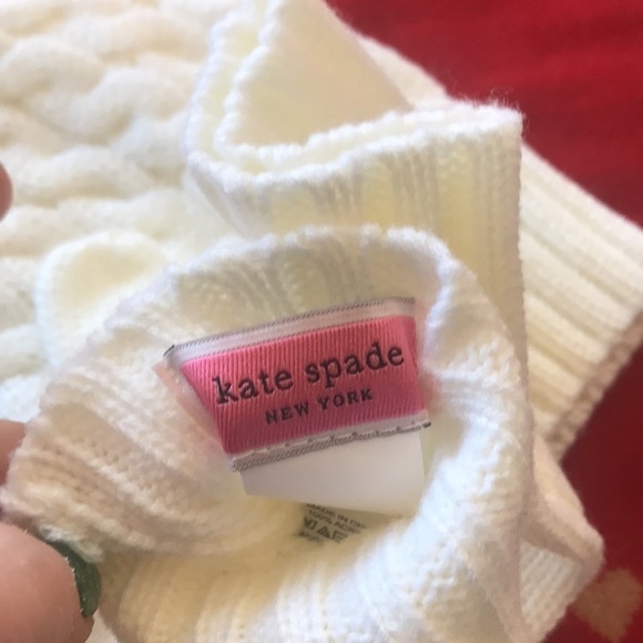 Brand New Kate Spade Cable Beanie Hat & Gloves Set Cream main image 6